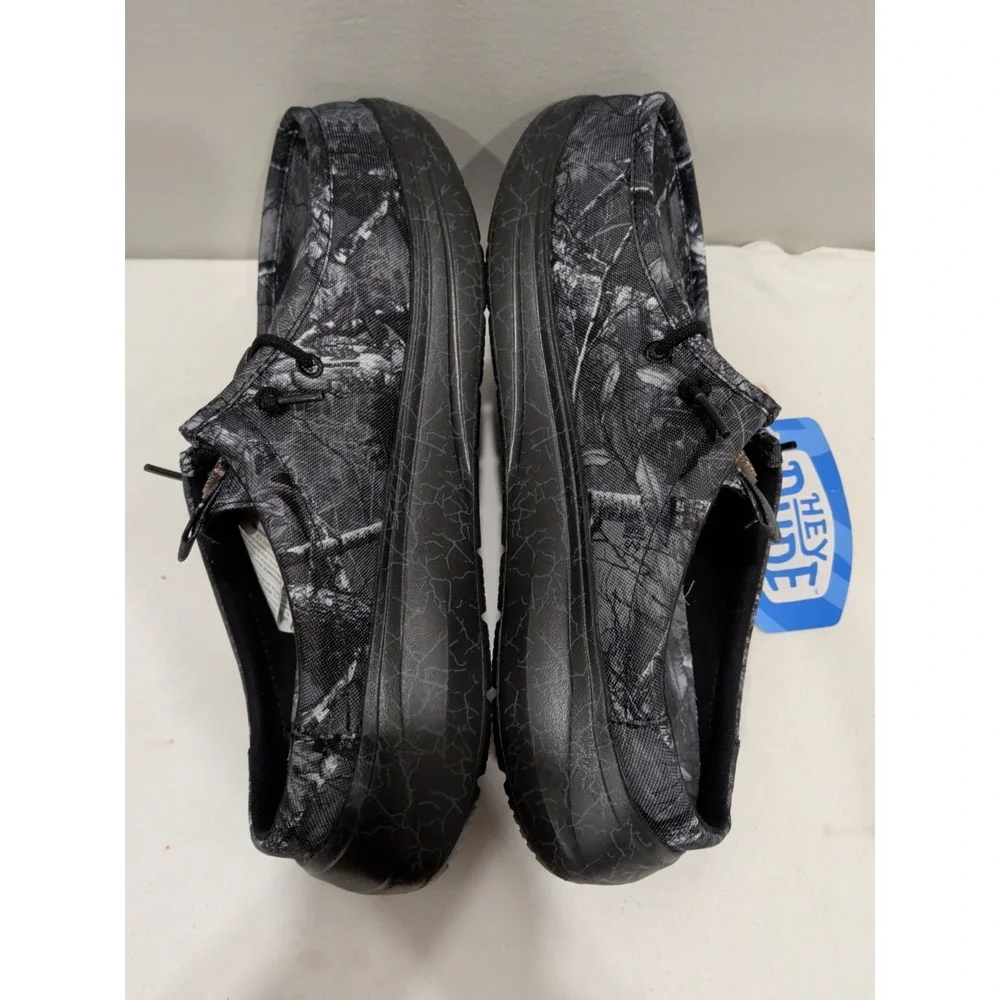 Hey Dude x Jelly Roll Wally Realtree Edge Camo Men's 10 Black Slip On Shoes